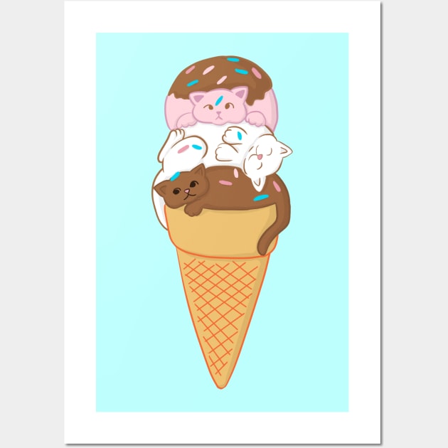 Meowcream - Cat Icecream Wall Art by thehousekat